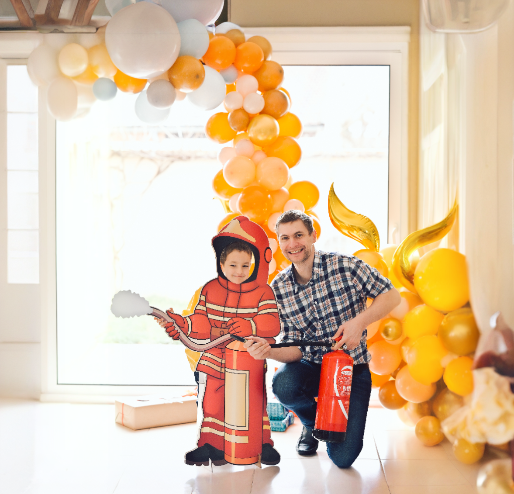 Украшение праздника или дня рождения надувными шарами и постерами и арка из шаров